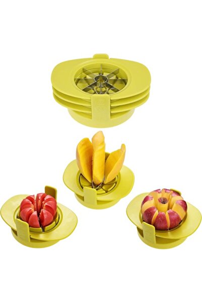 STARSTAR 3-Piece Apple, Tomato & Mango Slicer Set with Base - Sharp Stainless...