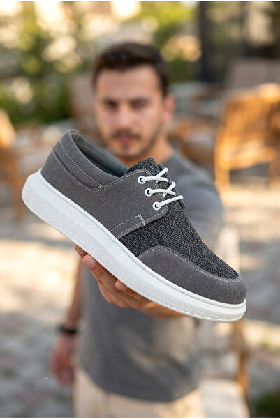 Zerenyus ZRK-X042 Premium cu talpă groasă cu șireturi gri Casual Casual Bărba...