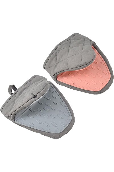 STARSTAR Two silicone oven mitts, heat-resistant, thick cotton-lined, non-sli...