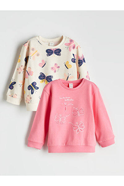 LC Waikiki Crew Neck Girls' Sweatshirt 2 Pack
