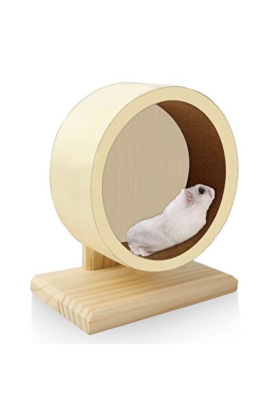 STARSTAR Wooden hamster wheel, hamster toy wheel, silent, 15*15*18 cm, suitab...