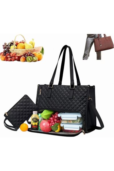 STARSTAR Women's 2-in-1 Lunch Handbag, 5.6-Inch Leak-Proof Handbag with Insul...