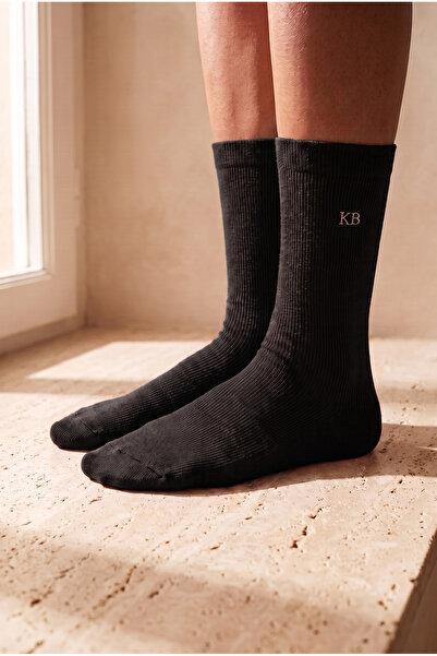 Katia&Bony Unisex K&B Embroidered Socks Black