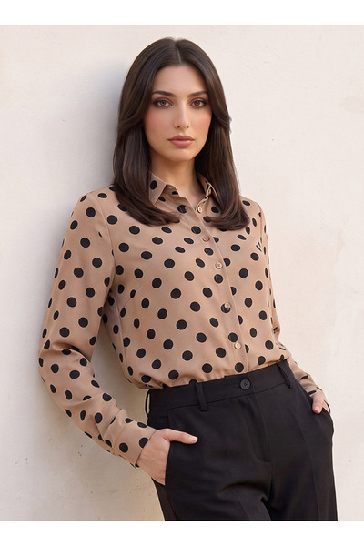 FAV PRINTED HIGH LOW LONG SLEEVE SHIRT