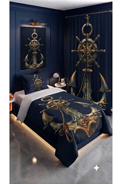 Elmas Dizayn 280*240 Cm. Special Design Single Bedding Set with Background Cu...
