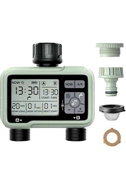 Duravel 2 Way Watering Timer, Programmable Garden Water Timer with Rain Delay...