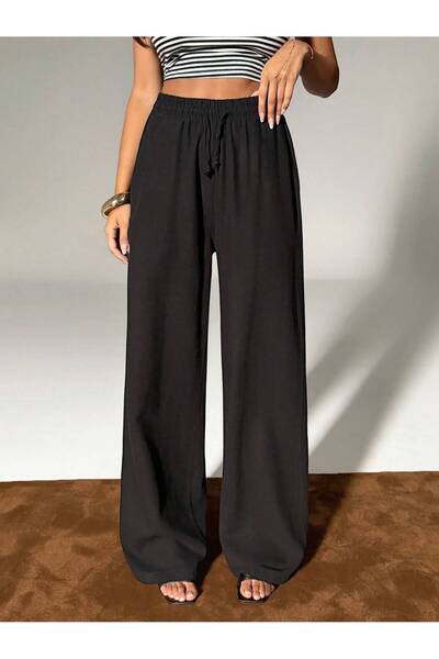 AREF JEANS Elasticated Linen Pants