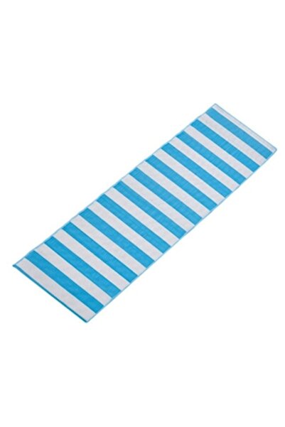 CATIANO Saltea de plajă rulabilă din plastic, albastră cu dungi albe, 180x60cm