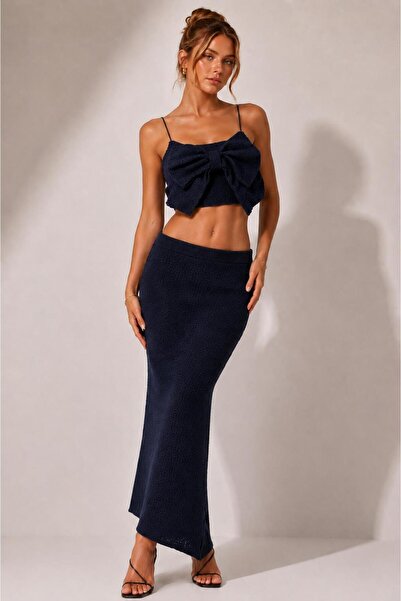 ALEXANDERGARDI Textured Knitwear Set with Bow Detail