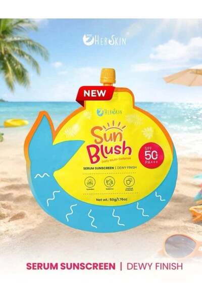 Her Skin Sun Blush Radiance Boost Sunscreen Serum - Broad-spectrum UV protect...