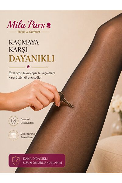 Mila Pars Shape & Comfort 5D Kaçmaz İnce Külotlu Çorap Ten Rengi Ultra İnce D...