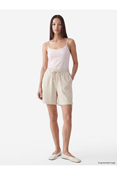LC Waikiki Nevavm Women's Muslin Shorts with Elastic Waist