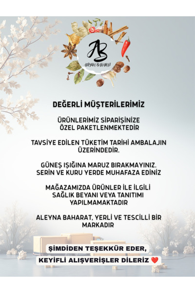 aleyna baharat Karahindibağ 100 gr