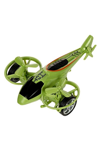 BAMI NETWORK Elicopter acrobatic verde din plastic pentru baieti 15cm