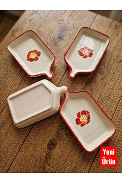 Ganita home Plate Pan Model Presentation & Breakfast Set 17 cm 4 Pieces Rose