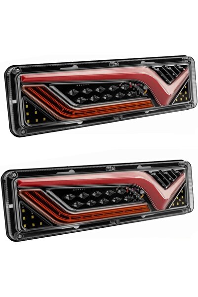 Morvena Picks Set de 2 piese de stopuri LED pentru camioane, 12V-24V, cu func...