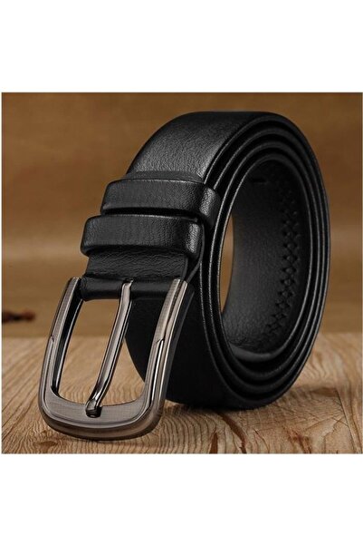 STARSTAR Men's single buckle leather belt, black