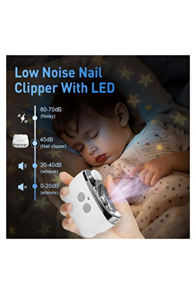STARSTAR Smart electric nail clippers with LED light and storage box, 3 adjus...