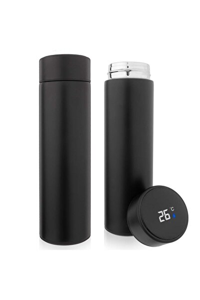 STARSTAR Thermos Flask with Temperature Display - Single - 500ml - Black - Id...