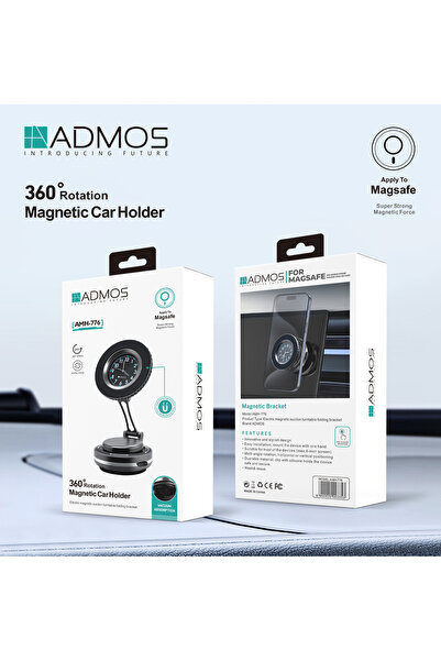 ADMOS Rotation Magnetic Car Phone Holder | MagSafe Compatible Dashboard Mount...