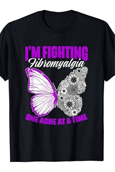 LİNA06 Men'S Fighting Print T-Shirt, 180Gsm Butterfly Fighter Graphic Short S...