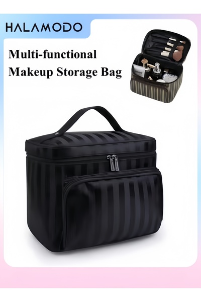 HALAMODO Multifunctional Makeup Bag Waterproof and Durable Design Interior La...