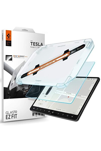 Spigen Folie sticlă securizată cu sistem de montare pentru Tesla Model Y / 3