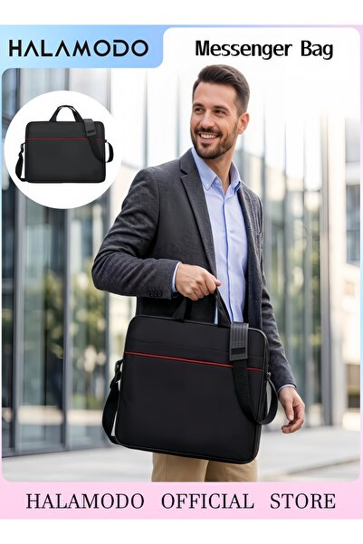 HALAMODO Messenger Bag with Padded Device Compartment Professional Handbag wi...