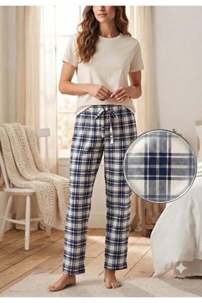 Serena Pantaloni de pijama dama lungi ALB -BLM