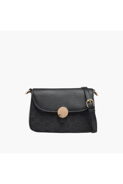 Bessie London Textured Crossbody Bag with Magnetic Closure