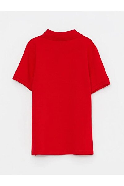 Babix Erkek Çocuk Takım Beyaz Pantolon Kırmızı Yakalı Kısa Kollu T-shirt 23 Nisan 19 Mayıs 29 Ekim Okuma Bayramı Gösteri Kıyafeti