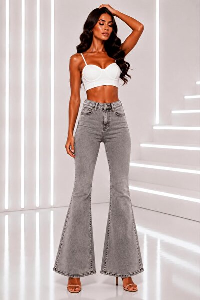 LA TUBA New Season High Waist Stretchy Spanish Leg Women's Jeans