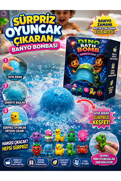 TRUST STORE Sürpriz Oyuncak Çıkaran Banyo Bombası Suda Eriyen Renkli Banyo To...