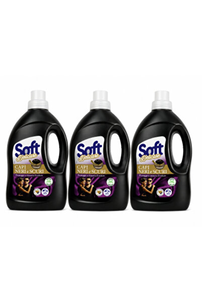 SOFT Set de 3 x Detergent lichid Delicare pentru haine negre și închise la cu...