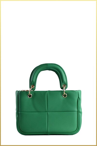 birizmoda Bloom Women's Quilted Hand and Shoulder Bag - Green