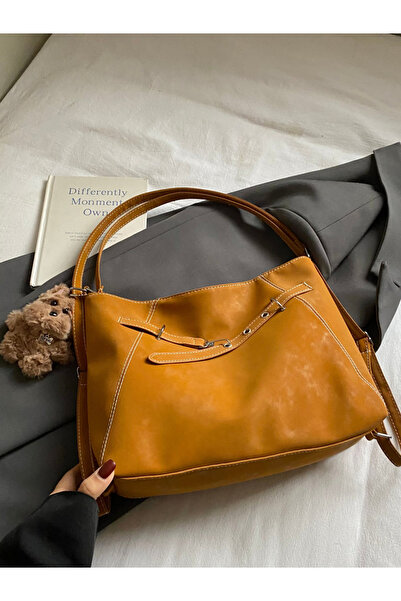 Take Two By Styli Beige Suede Shoulder Bag