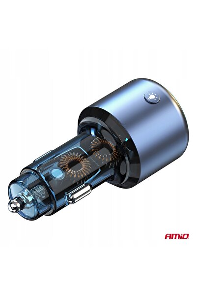 AMIO Transmițător FM auto Bluetooth 1xUSB-A 1xUSB-C Încărcător 12V 24V HI-FI
