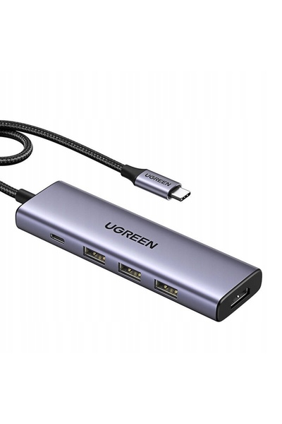 Ugreen Hub USB-C - USB-C PD / HDMI / 3x USB-A 3.0 CM511 15597 5 în 1 - gri