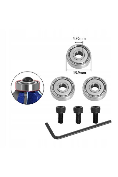 NO BRAND Rulment și inel de sprijin pentru freză, 3 bucăți, 4,76 x 15,9 mm