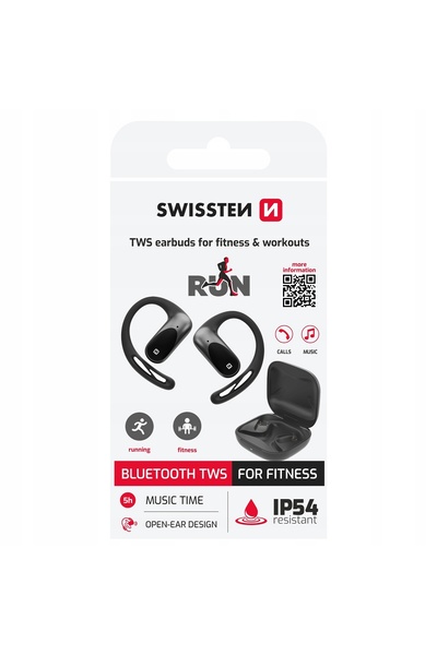SWISSTEN Căști sport pentru alergare, fără fir, RUN Bluetooth 5.4