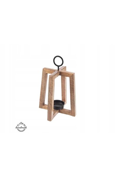 Orion Sfeșnic din LEMN, suport pentru lumânare tip tealight, de masă, 27,5 cm