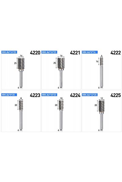 NO BRAND Freză rotativă din carbură pentru metal, tijă de 14mm, 6 4226