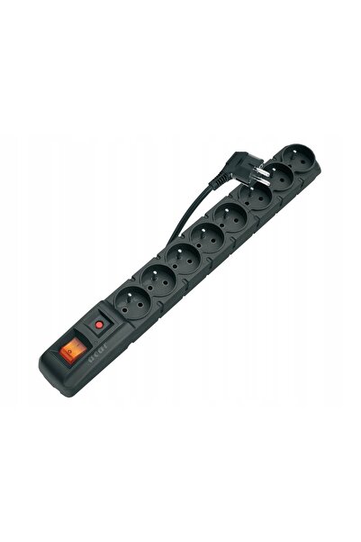 ACAR Prelungitor S8 cu 8 prize, tip I, 230V, 3m, negru