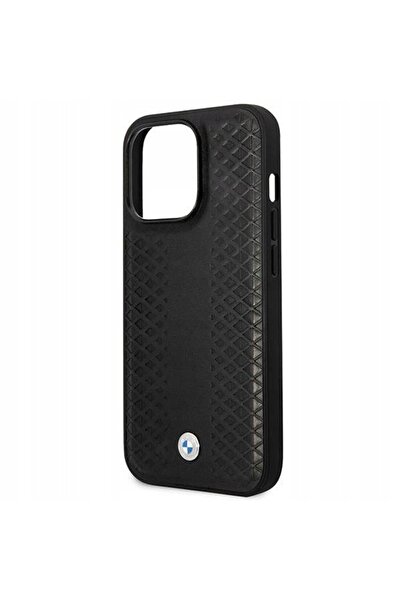 BMW Husă pentru iPhone 14 Pro, din piele, cu model diamant, MagSafe.