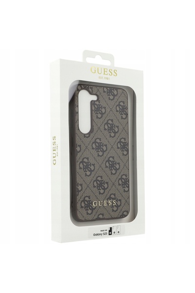 NO BRAND Husă Galaxy S23, Guess 4G Logo Metalic Auriu, Husă din Piele, Carcasă