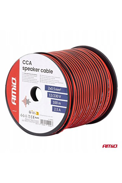 AMIO Cablu difuzor bilateral CCA 2x0.5mm² 2.5A audio auto 100m