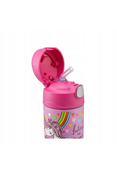 NO BRAND Termos pentru copii cu pai - unicorn