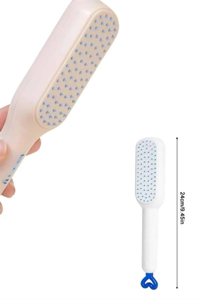 shopwave Self Cleaning Automatic Key Hair Comb Detangling Massage Brush Silic...