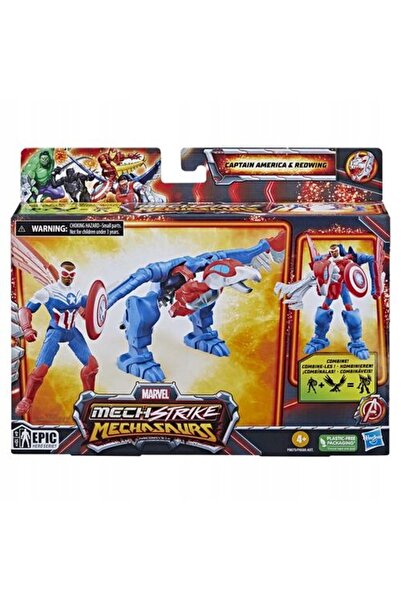 Hasbro Figurine Mech Strike Mechasaurus Captain America, pachet de 2