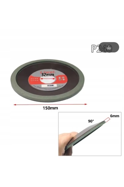 NO BRAND Disc abraziv de ascuțire din carbură CBN, 150mm, 90 de grade, granul...